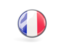 France. Metal framed round icon. Download icon.