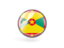 Grenada. Metal framed round icon. Download icon.