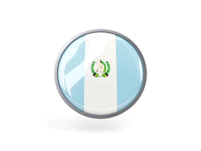 Metal framed round icon. Download flag icon of Guatemala at PNG format