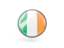 Ireland. Metal framed round icon. Download icon.