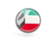 Kuwait. Metal framed round icon. Download icon.