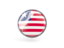 Liberia. Metal framed round icon. Download icon.