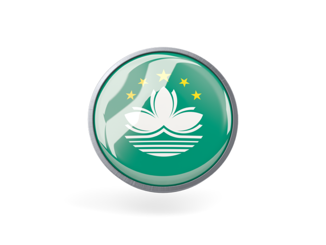 Metal framed round icon. Download flag icon of Macao at PNG format