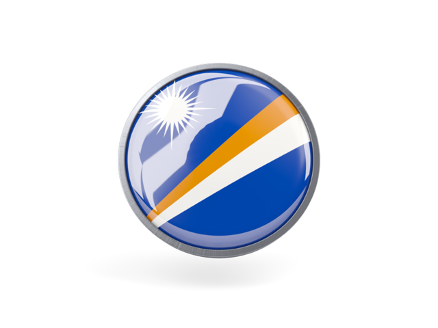 Metal framed round icon. Download flag icon of Marshall Islands at PNG format