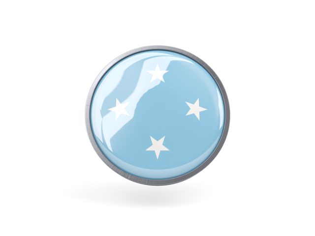 Metal framed round icon. Download flag icon of Micronesia at PNG format