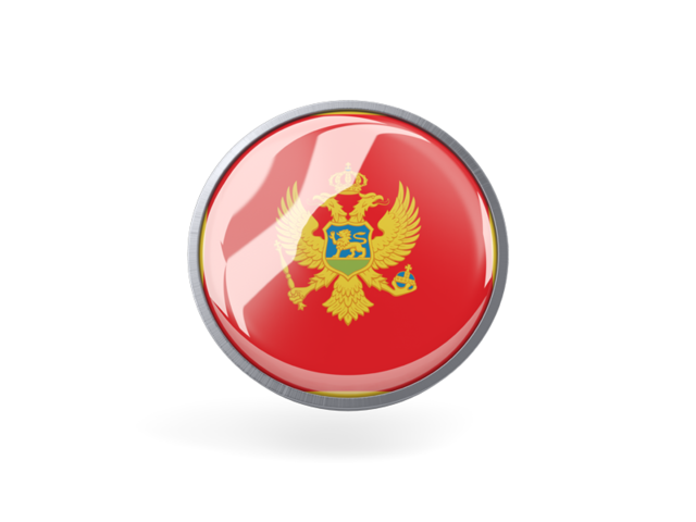 Metal framed round icon. Download flag icon of Montenegro at PNG format