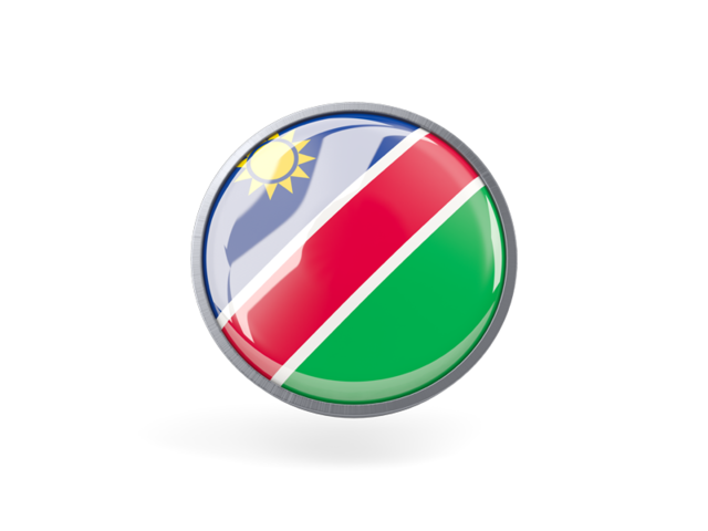 Metal framed round icon. Download flag icon of Namibia at PNG format