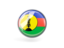 New Caledonia. Metal framed round icon. Download icon.