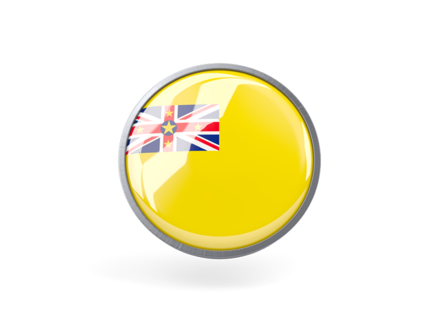 Metal framed round icon. Download flag icon of Niue at PNG format
