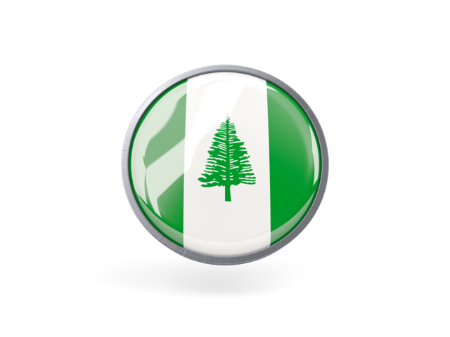 Metal framed round icon. Download flag icon of Norfolk Island at PNG format