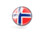 Norway. Metal framed round icon. Download icon.