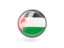 Palestinian territories. Metal framed round icon. Download icon.