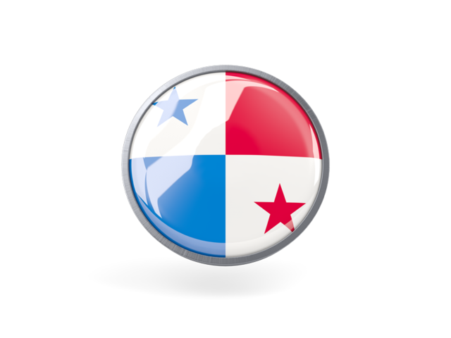 Metal framed round icon. Download flag icon of Panama at PNG format