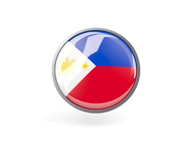 Metal framed round icon. Download flag icon of Philippines at PNG format