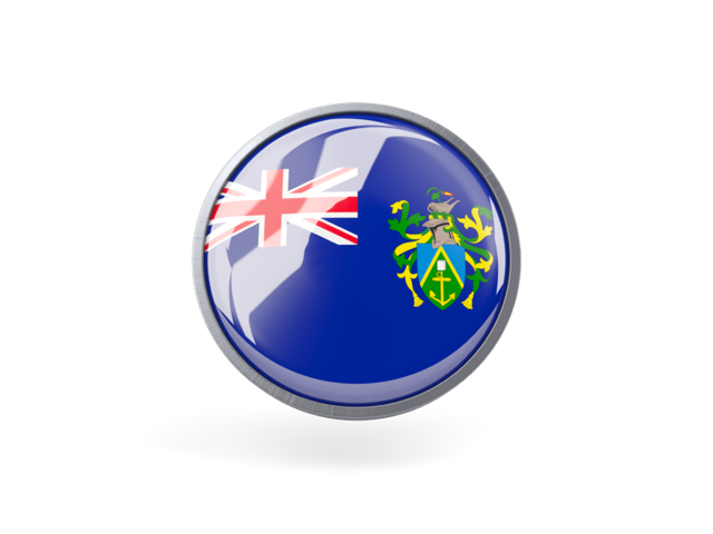 Metal framed round icon. Download flag icon of Pitcairn Islands at PNG format