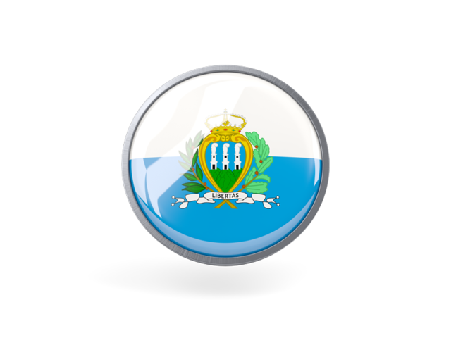 Metal framed round icon. Download flag icon of San Marino at PNG format