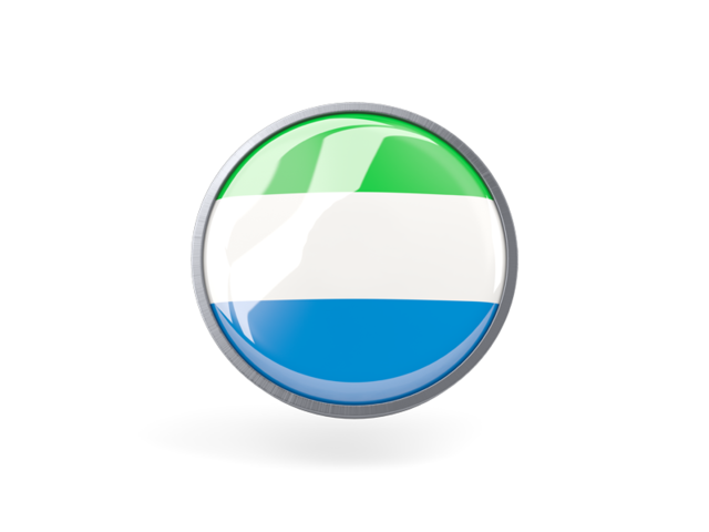 Metal framed round icon. Download flag icon of Sierra Leone at PNG format