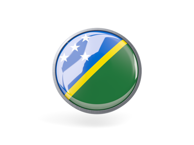 Metal framed round icon. Download flag icon of Solomon Islands at PNG format