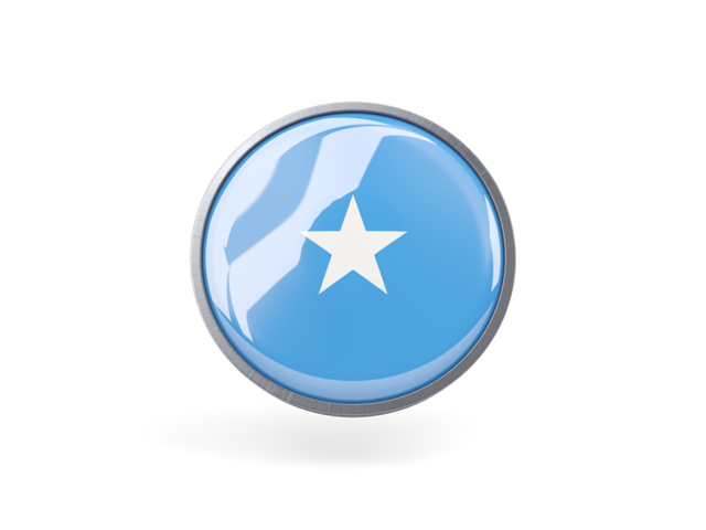 Metal framed round icon. Download flag icon of Somalia at PNG format
