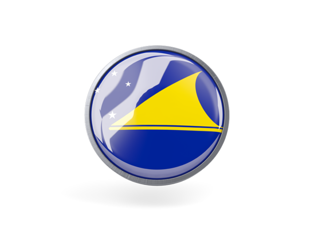 Metal framed round icon. Download flag icon of Tokelau at PNG format