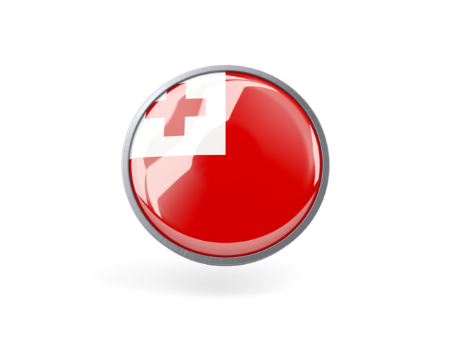 Metal framed round icon. Download flag icon of Tonga at PNG format