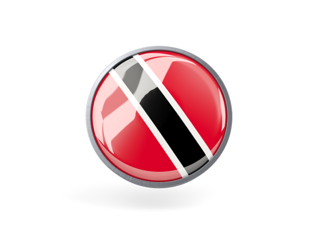 Metal framed round icon. Download flag icon of Trinidad and Tobago at PNG format