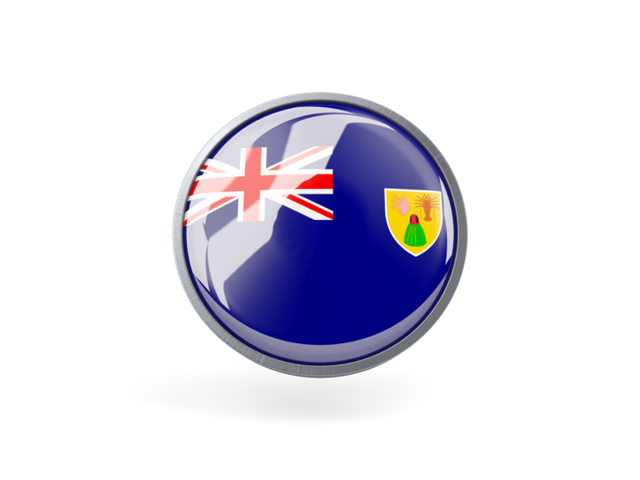 Metal framed round icon. Download flag icon of Turks and Caicos Islands at PNG format