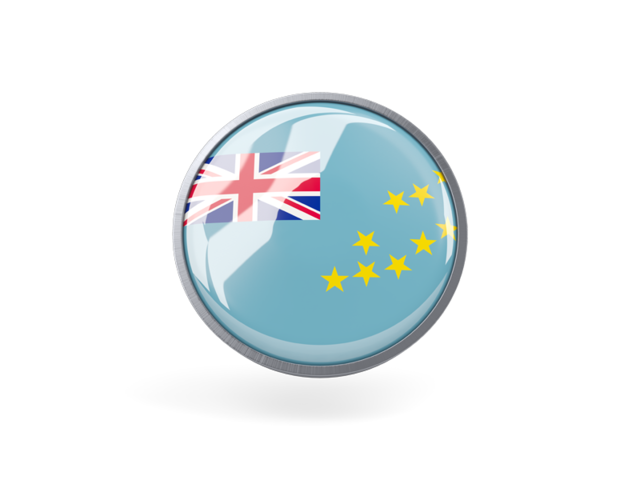 Metal framed round icon. Download flag icon of Tuvalu at PNG format