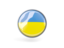 Ukraine. Metal framed round icon. Download icon.