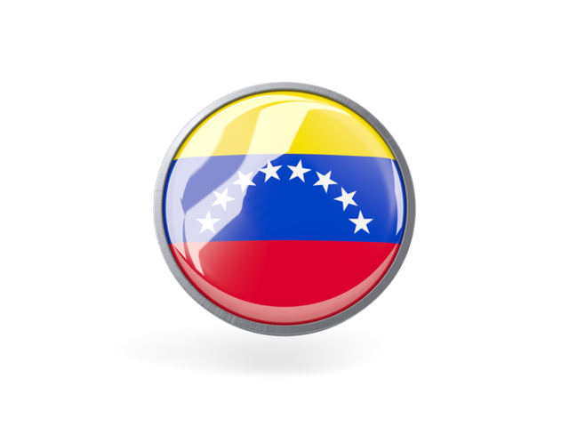 Metal framed round icon. Download flag icon of Venezuela at PNG format