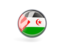 Western Sahara. Metal framed round icon. Download icon.