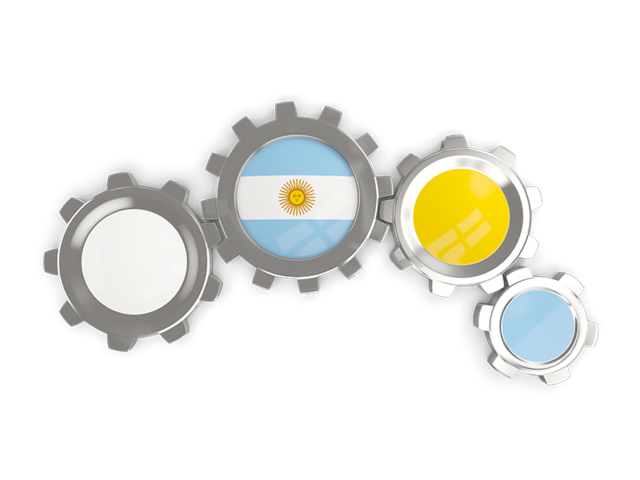 Metallic gears. Download flag icon of Argentina at PNG format