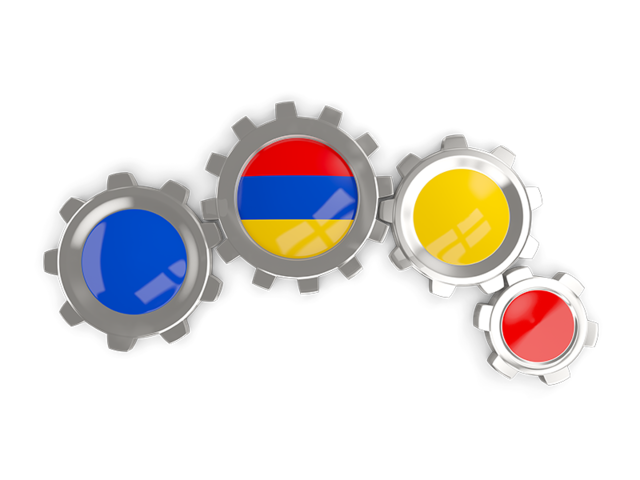 Metallic gears. Download flag icon of Armenia at PNG format