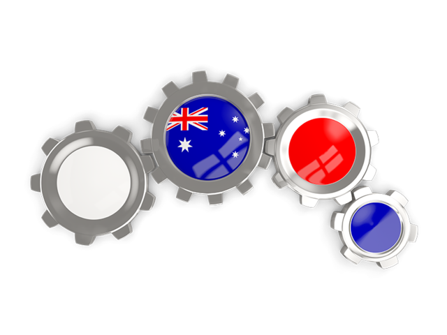 Metallic gears. Download flag icon of Australia at PNG format