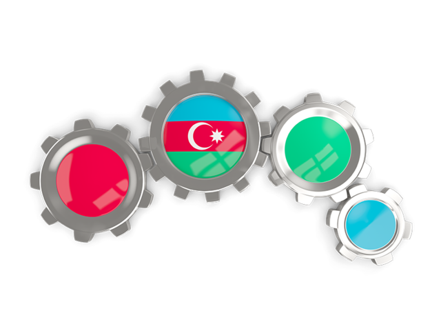 Metallic gears. Download flag icon of Azerbaijan at PNG format