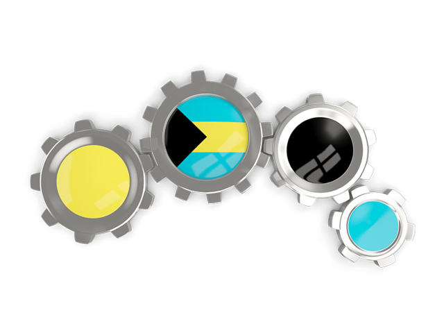 Metallic gears. Download flag icon of Bahamas at PNG format