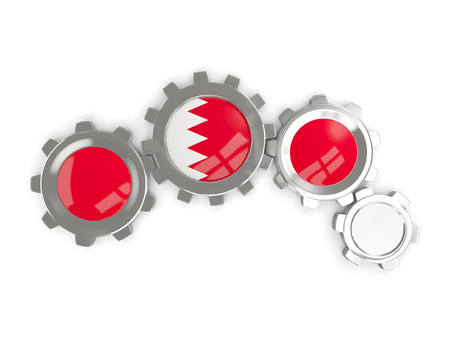 Metallic gears. Download flag icon of Bahrain at PNG format
