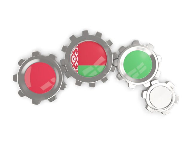 Metallic gears. Download flag icon of Belarus at PNG format