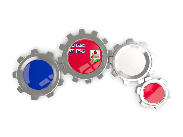 Metallic gears. Download flag icon of Bermuda at PNG format