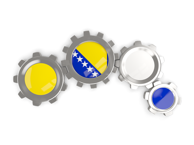 Metallic gears. Download flag icon of Bosnia and Herzegovina at PNG format