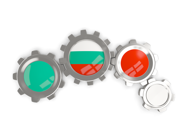 Metallic gears. Download flag icon of Bulgaria at PNG format