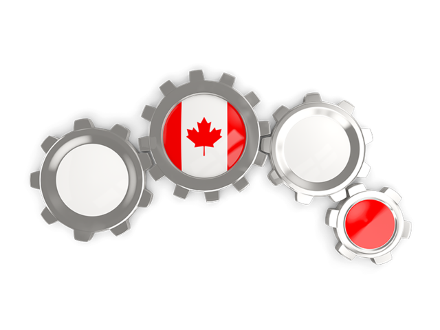 Metallic gears. Download flag icon of Canada at PNG format