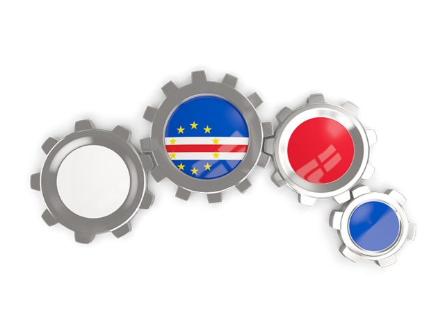 Metallic gears. Download flag icon of Cape Verde at PNG format