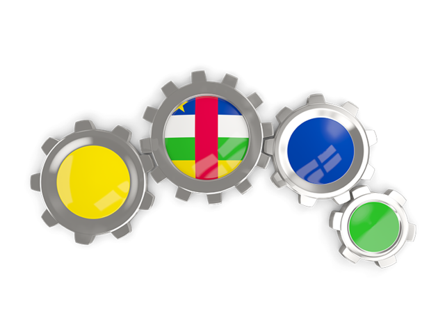 Metallic gears. Download flag icon of Central African Republic at PNG format