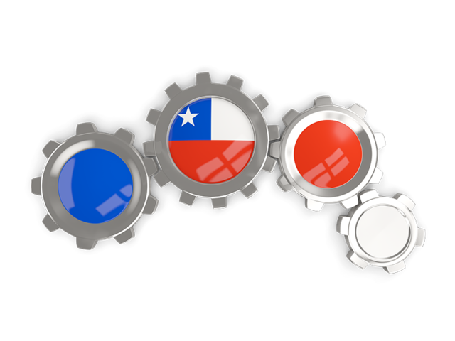 Metallic gears. Download flag icon of Chile at PNG format