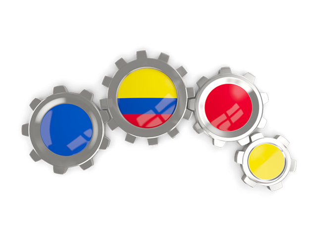 Metallic gears. Download flag icon of Colombia at PNG format