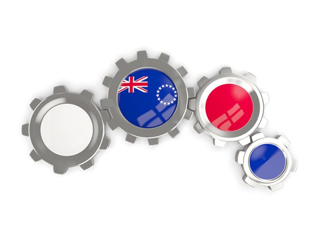 Metallic gears. Download flag icon of Cook Islands at PNG format