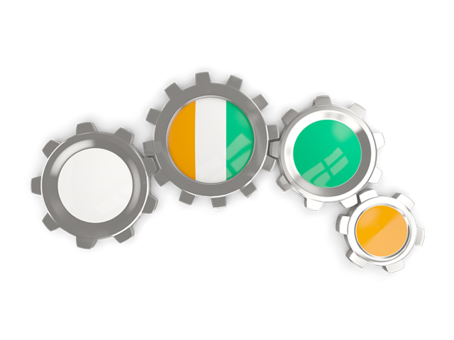 Metallic gears. Download flag icon of Cote d'Ivoire at PNG format