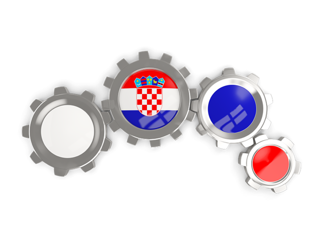 Metallic gears. Download flag icon of Croatia at PNG format