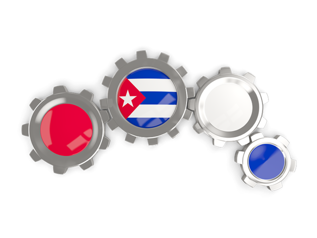 Metallic gears. Download flag icon of Cuba at PNG format